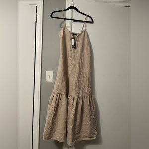 TAN Petit V Neck Strappy Tiered Midi Dress